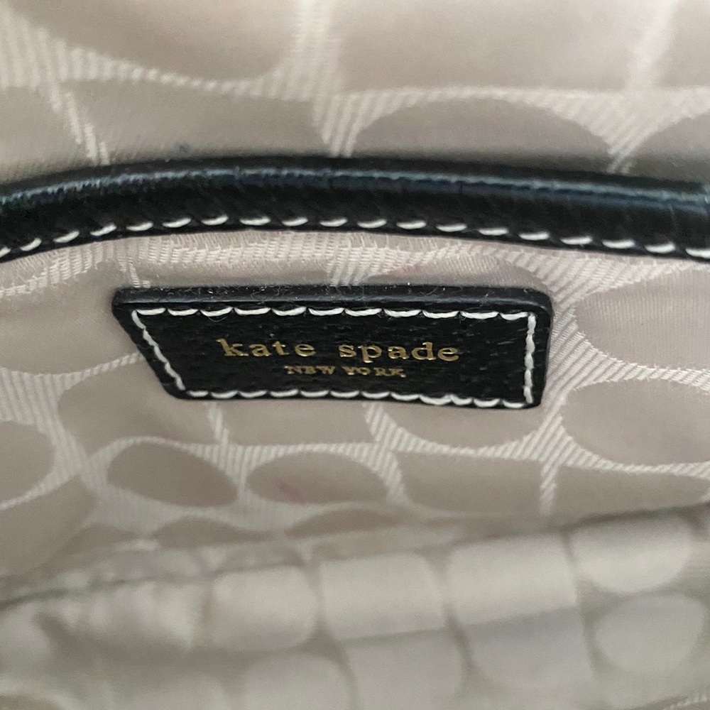 Kate Spade KSNY  Turnlock Gold Chain Handle Mini Bag Handbag  Black Leather  - Picture 11 of 16